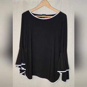 Coco Bianco Black Blouse with White Trim